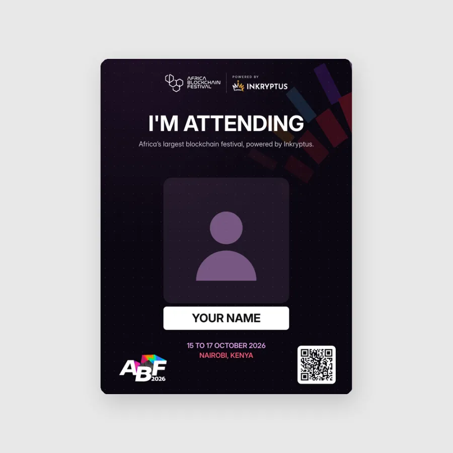 An I'm attending card for Africa Blockchain Festival 2026
