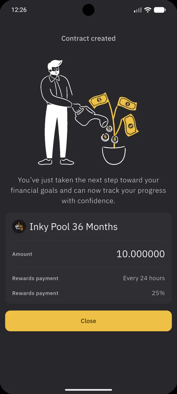 A contract created on Inky Pool 36 Months