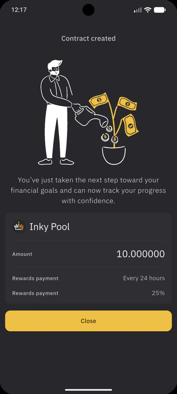 A contract created on the flexible Inky Pool