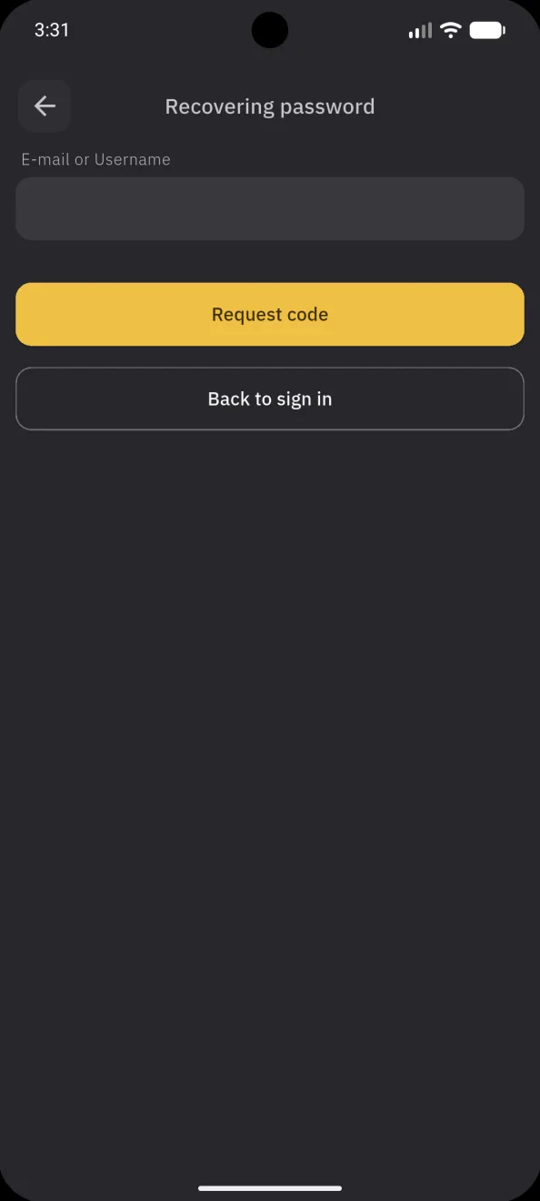 Recover password, the e-mail or username