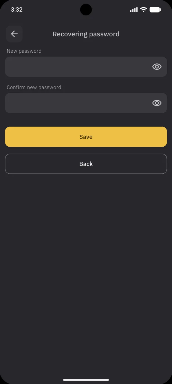 Recover password, the new password