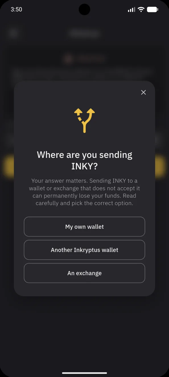 Send INKY, where the funds are going