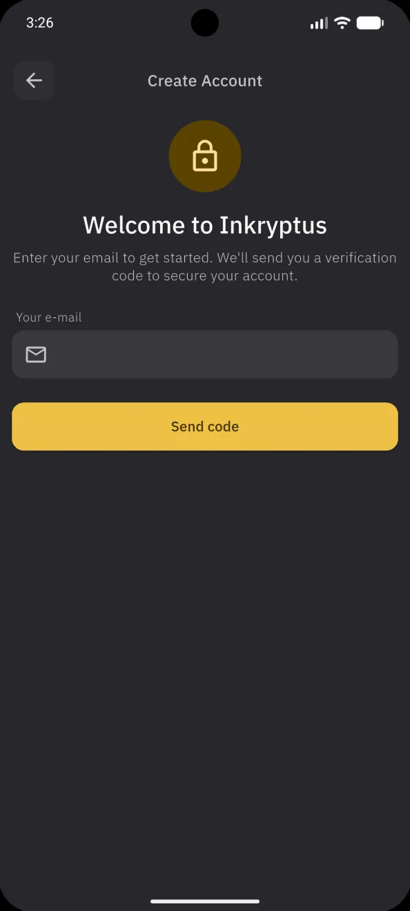 Create account, the e-mail